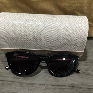 Jimmy Choo Black Sunglasses with Textured Cream Case